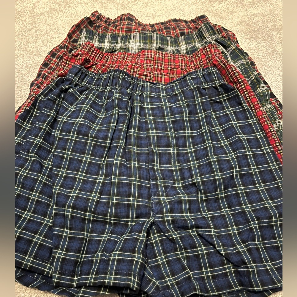 Wonder Nation boys plaid boxer shorts (set of 4) size 10/12